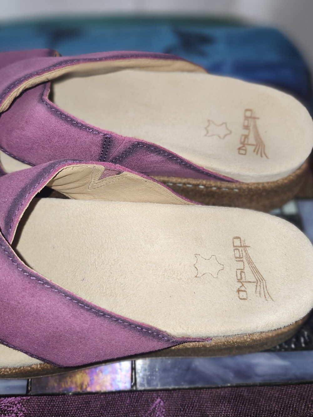 Dansko Bridget Plum Suede Platform Slides Size 39 - Picture 5 of 10